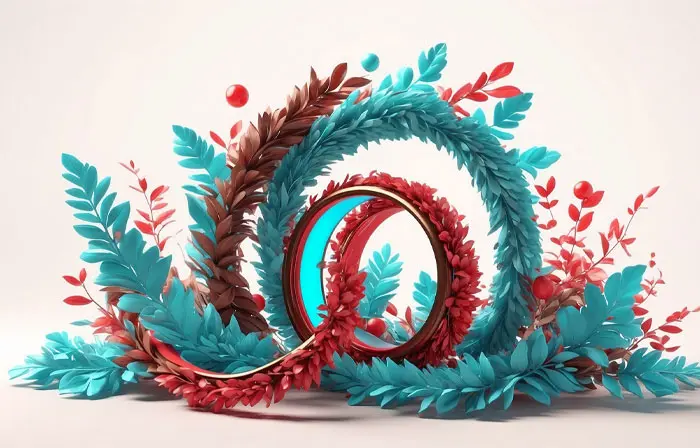 Swirling Patterns and Flowers 3d Design Illustration